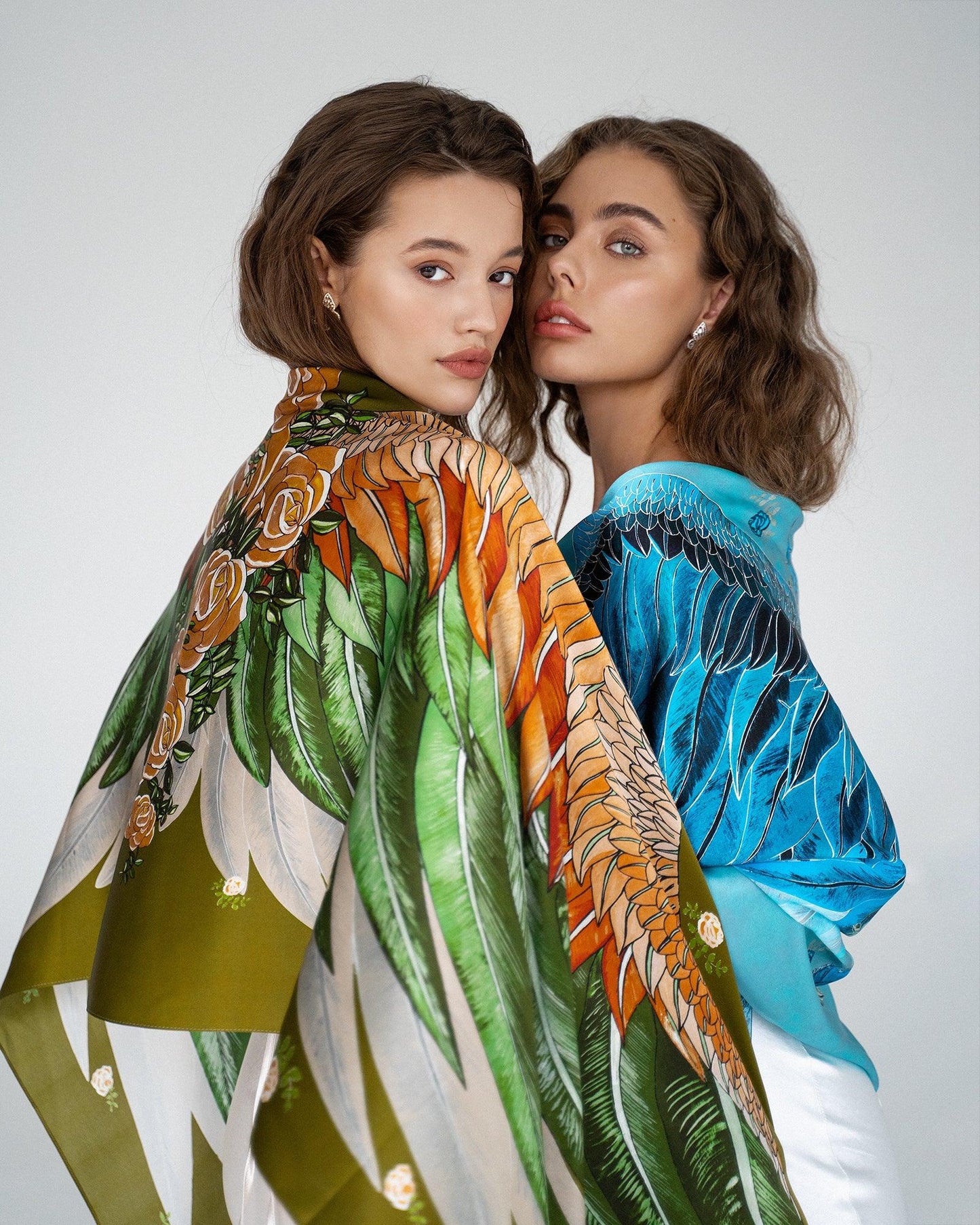 "Azure Wings" Silk Shawl by Zlitay - Zlitay