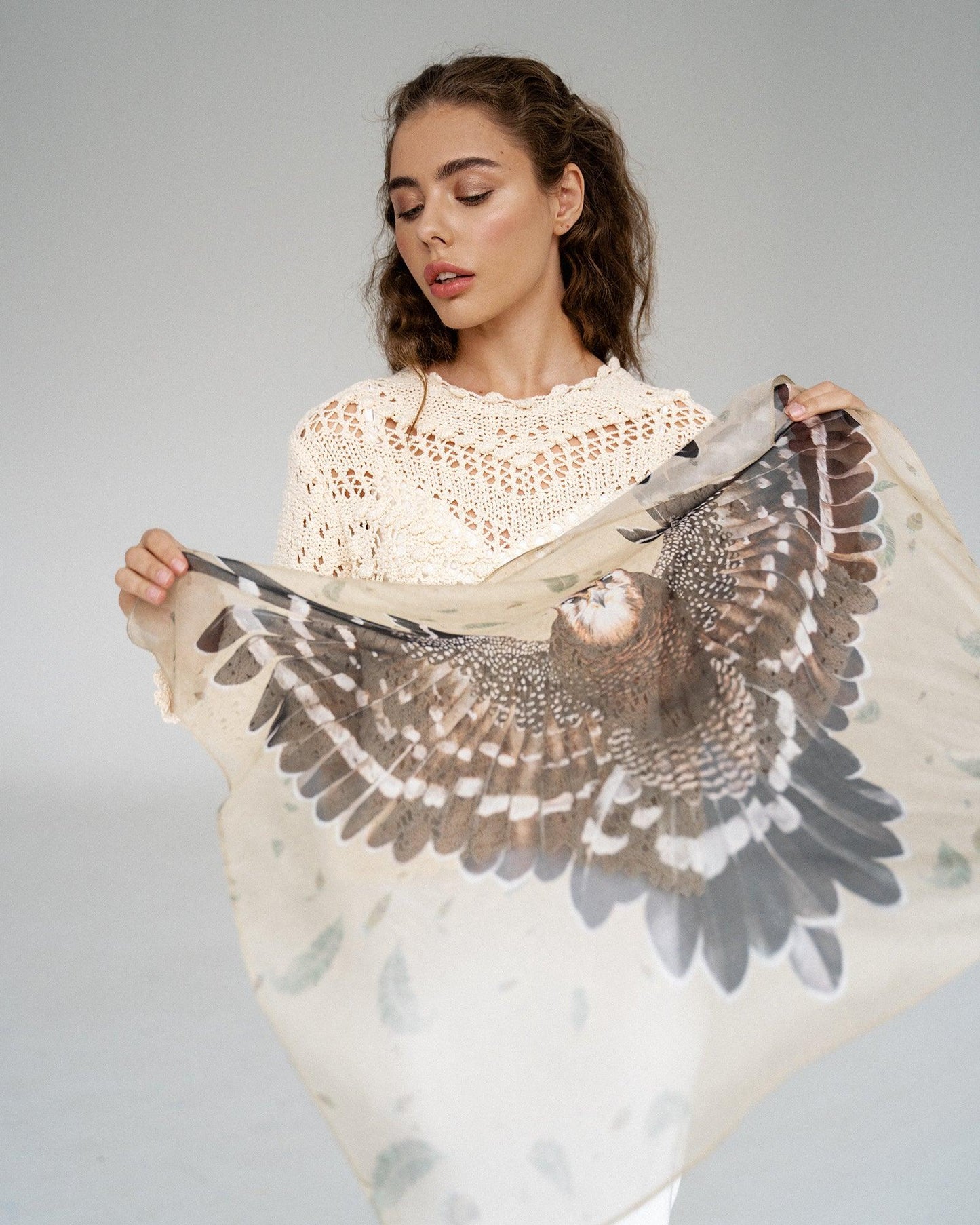 "Hawk" Chiffon Scarf by Zlitay - Zlitay