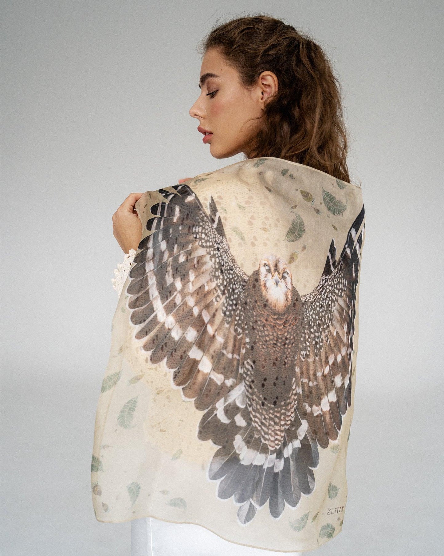 "Hawk" Chiffon Scarf by Zlitay - Zlitay