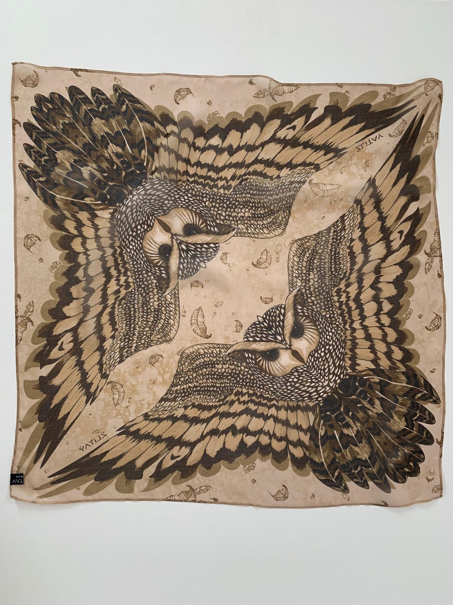 "Mysterious Owl" Chiffon Scarf by Zlitay - Zlitay