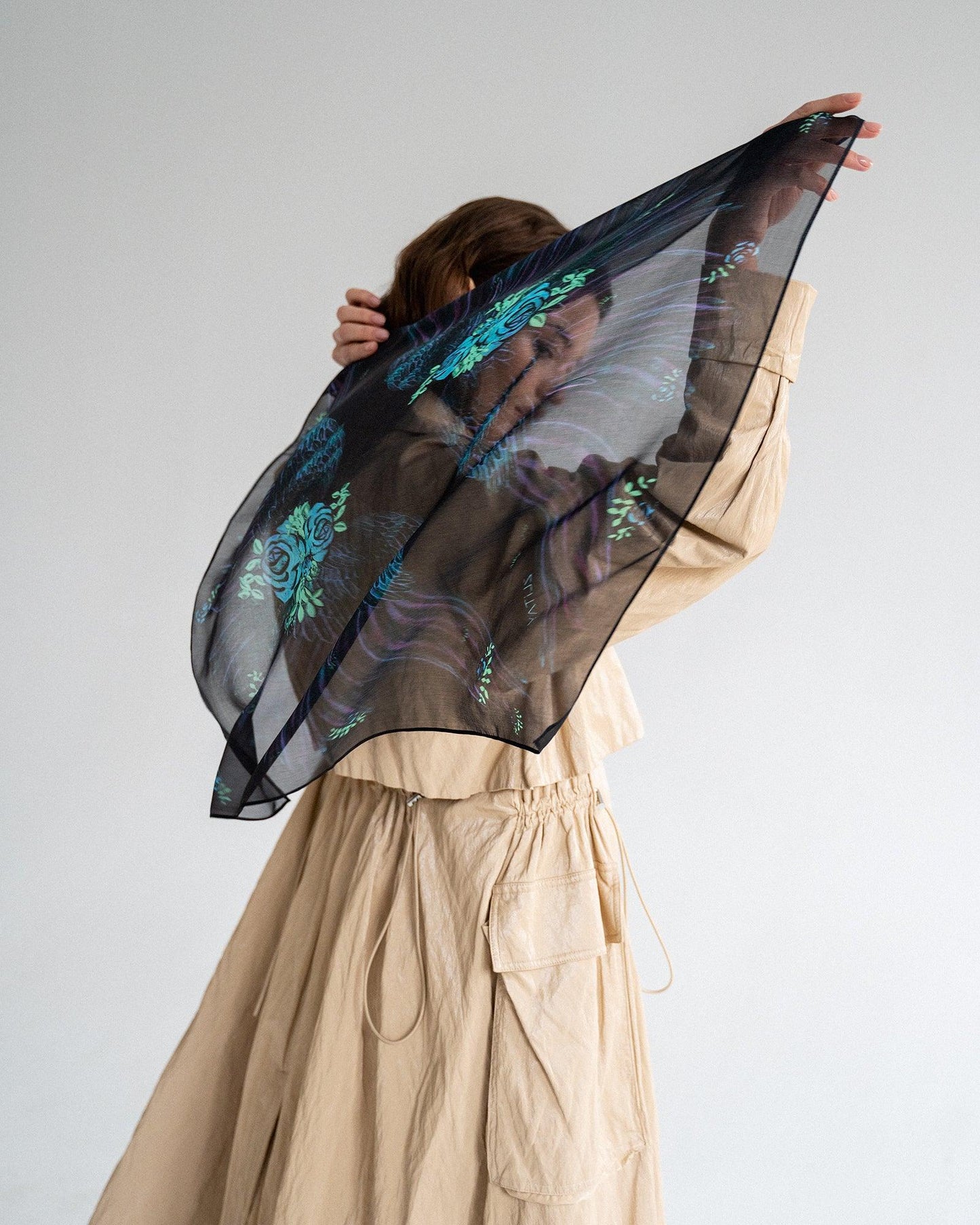 "Neon Wings" Chiffon Scarf by Zlitay - Zlitay