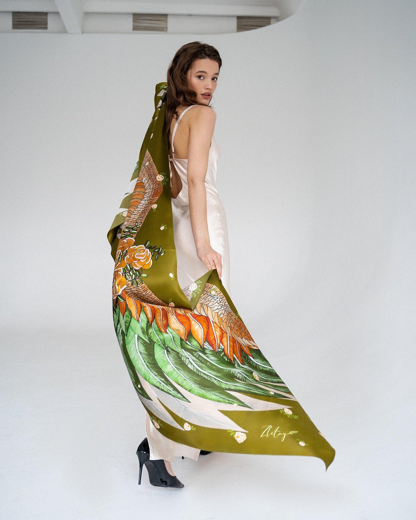"Olivia" Silk Shawl by Zlitay - Zlitay