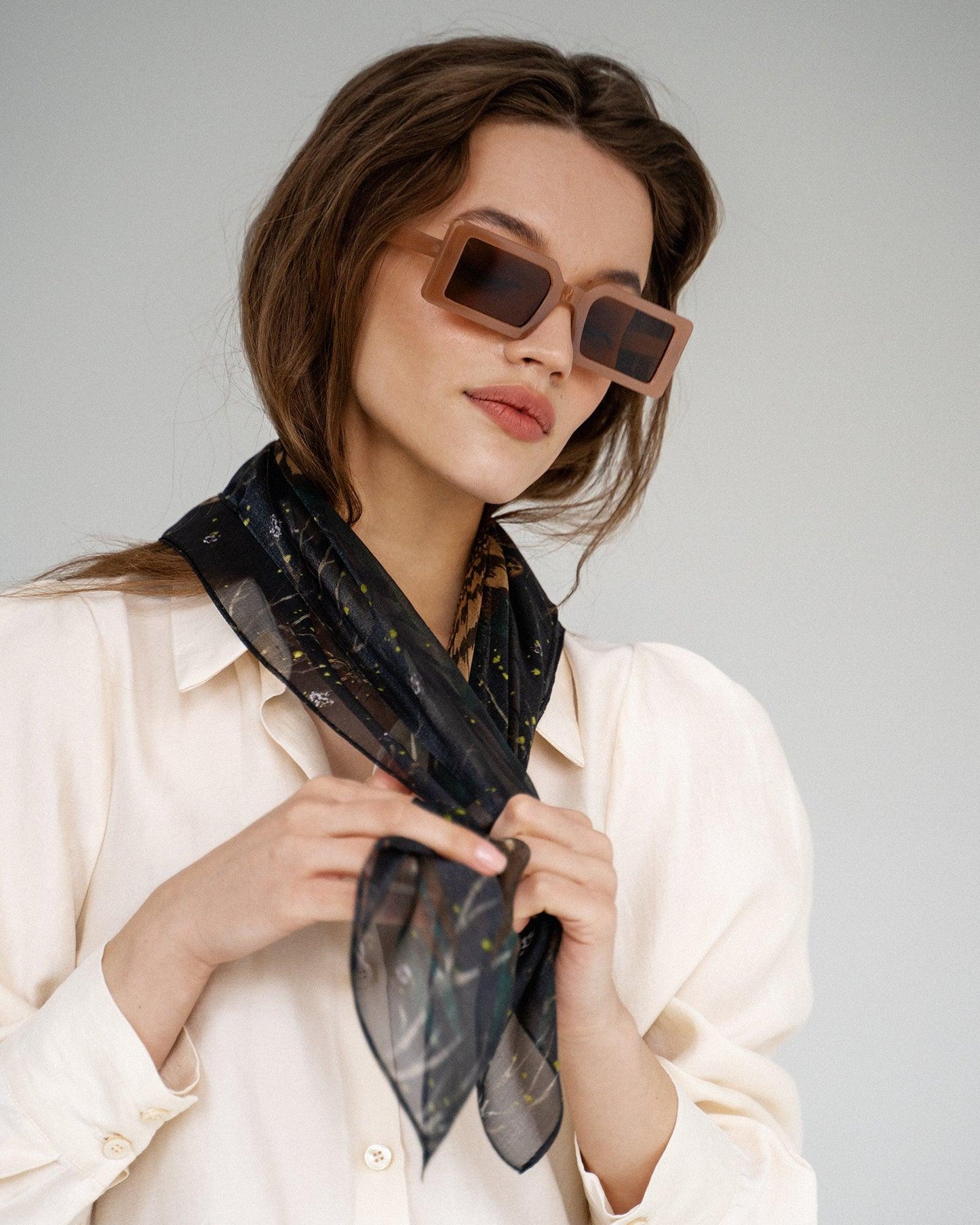 "Owl Night" Chiffon Scarf by Zlitay - Zlitay