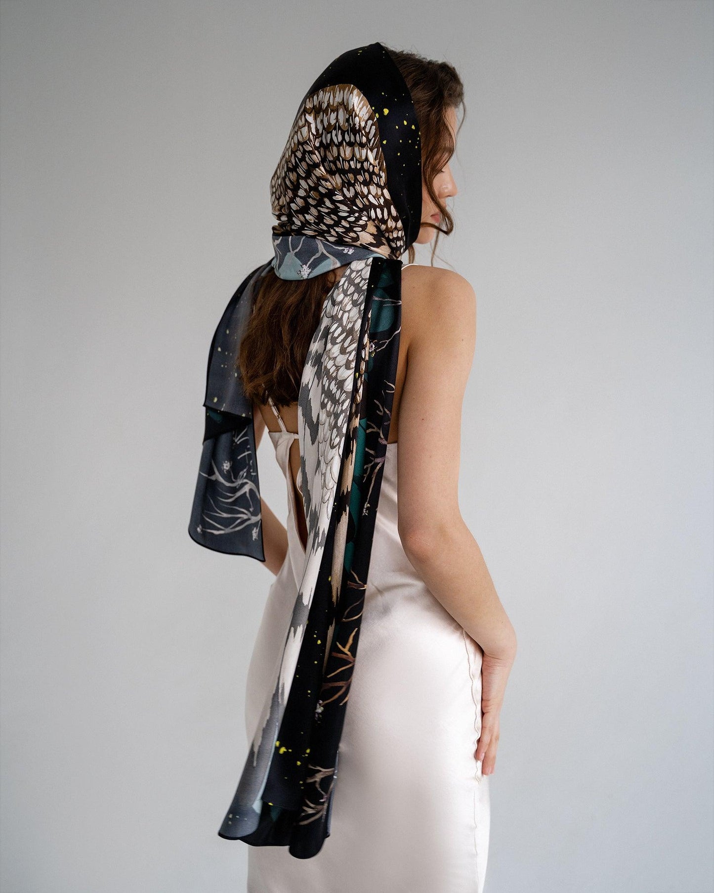 "Owl Night" Silk Shawl by Zlitay - Zlitay