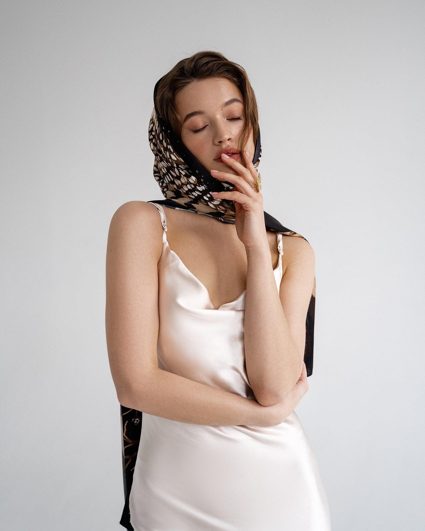 "Owl Night" Silk Shawl by Zlitay - Zlitay
