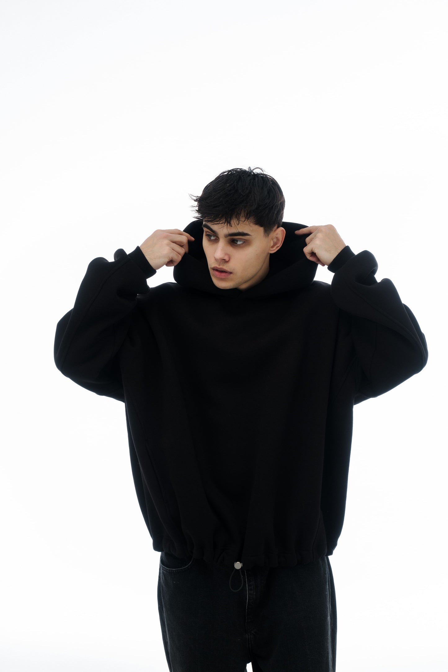 Unisex Oversized Hoodie with Exclusive Charlie Griffon Print - Black Color