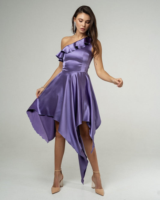 Elegant Lavender Asymmetrical Dress by Zlitay - Zlitay