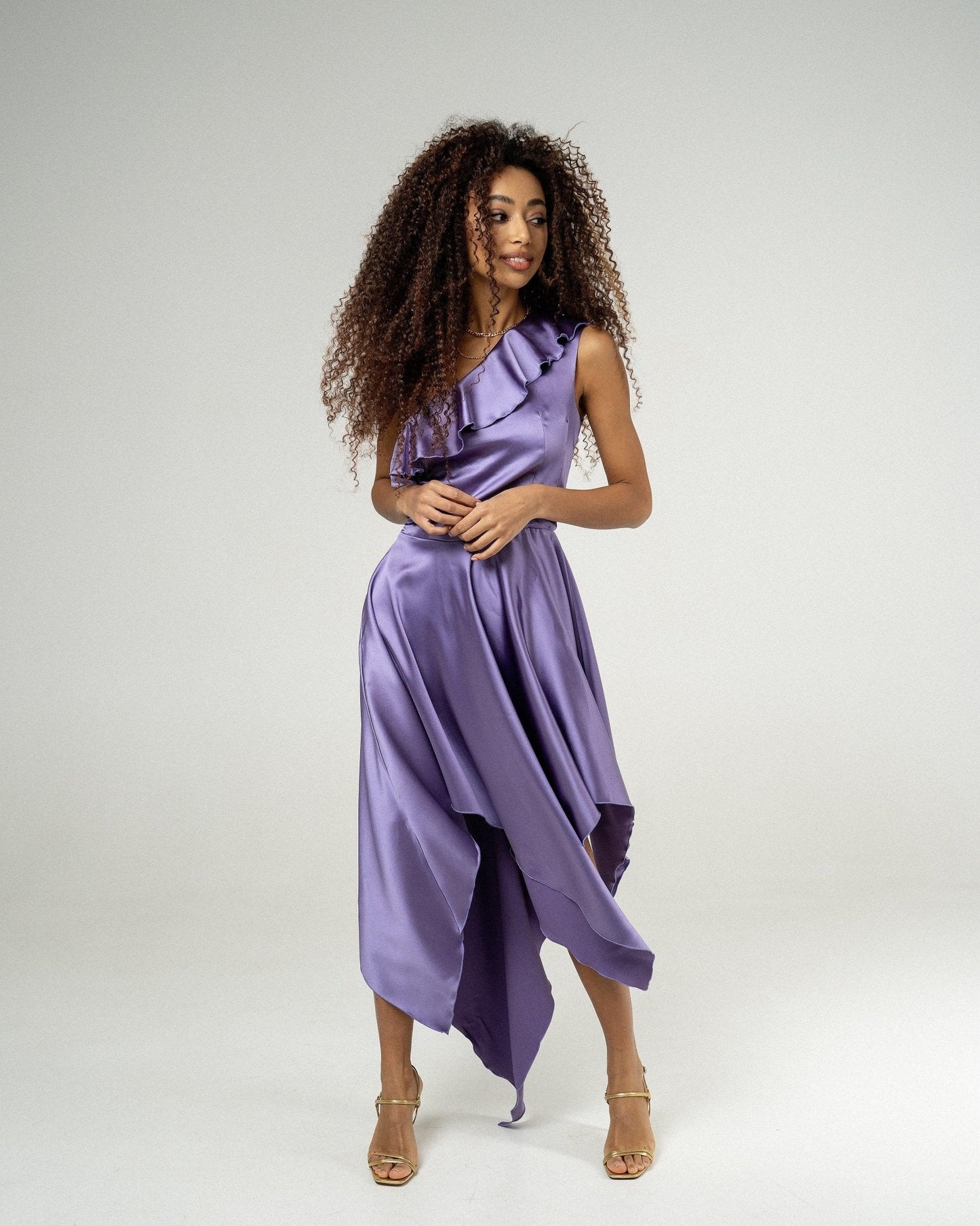 Elegant Lavender Asymmetrical Dress by Zlitay - Zlitay