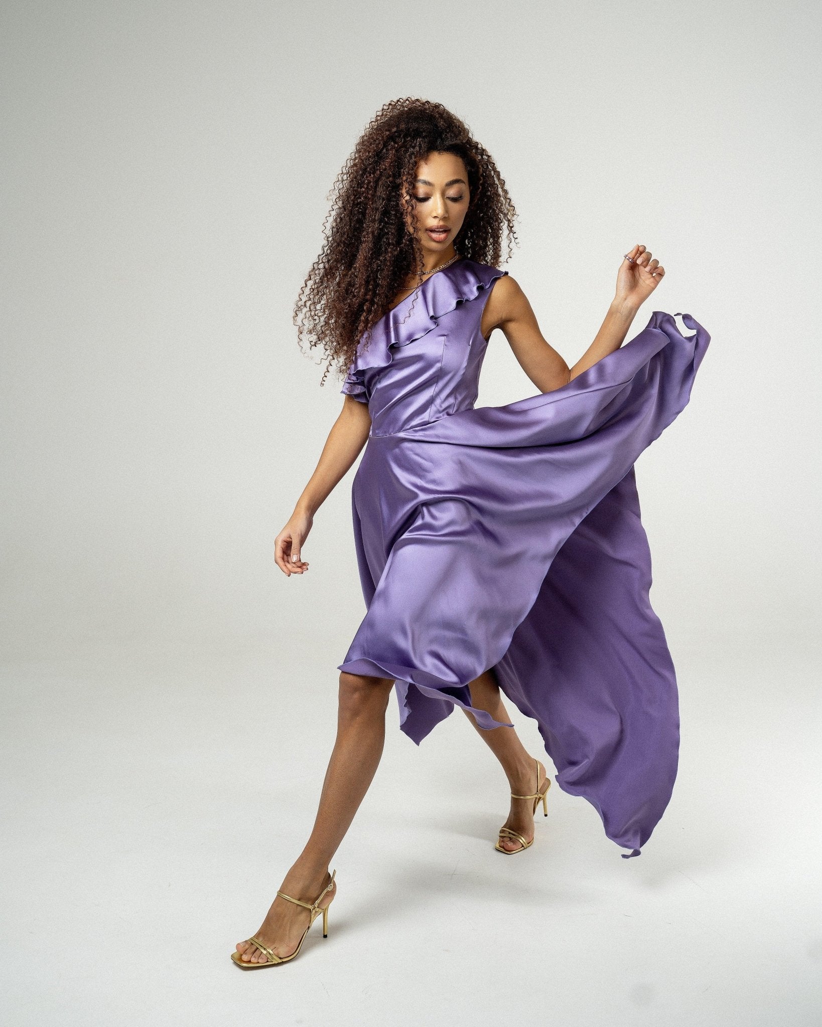 Elegant Lavender Asymmetrical Dress by Zlitay Elegant Lavender Asymmetrical Dress by Zlitay